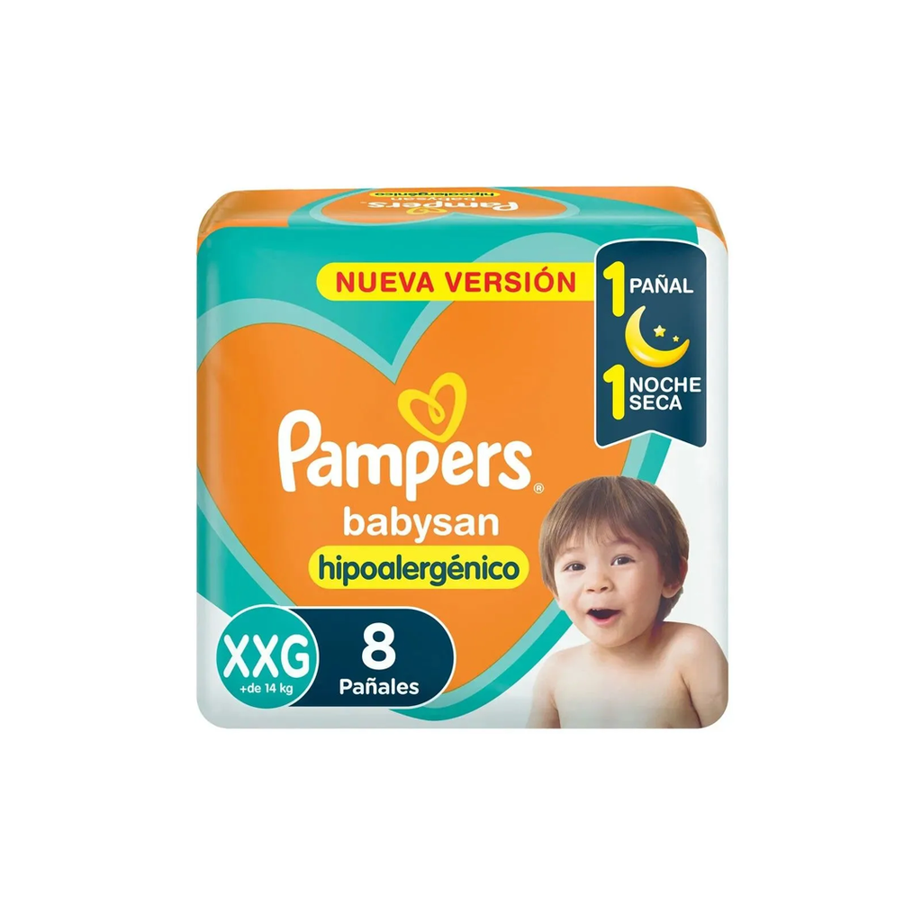PAÑAL PAMPERS BABYSAN XXG X 8 U