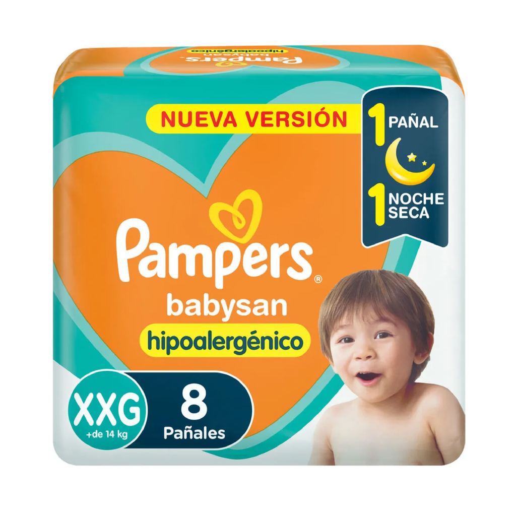 PAÑAL PAMPERS BABYSAN XXG X 8 U