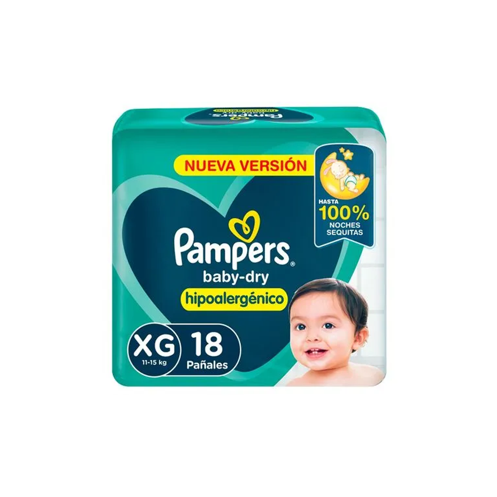 PAMPERS HIPOAL.BABY DRY X18U XG