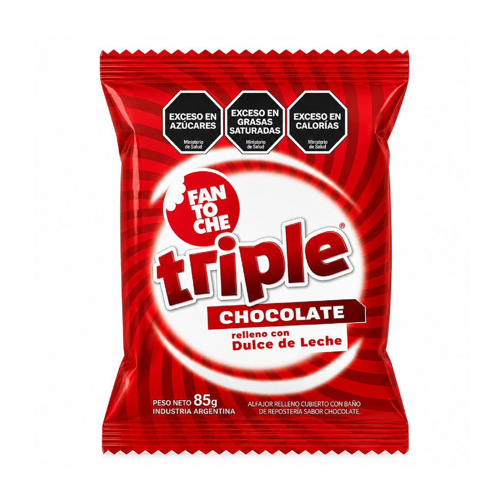 ALFAJOR FANTOCHE TRIPLE CHOCOLATE X 12 U