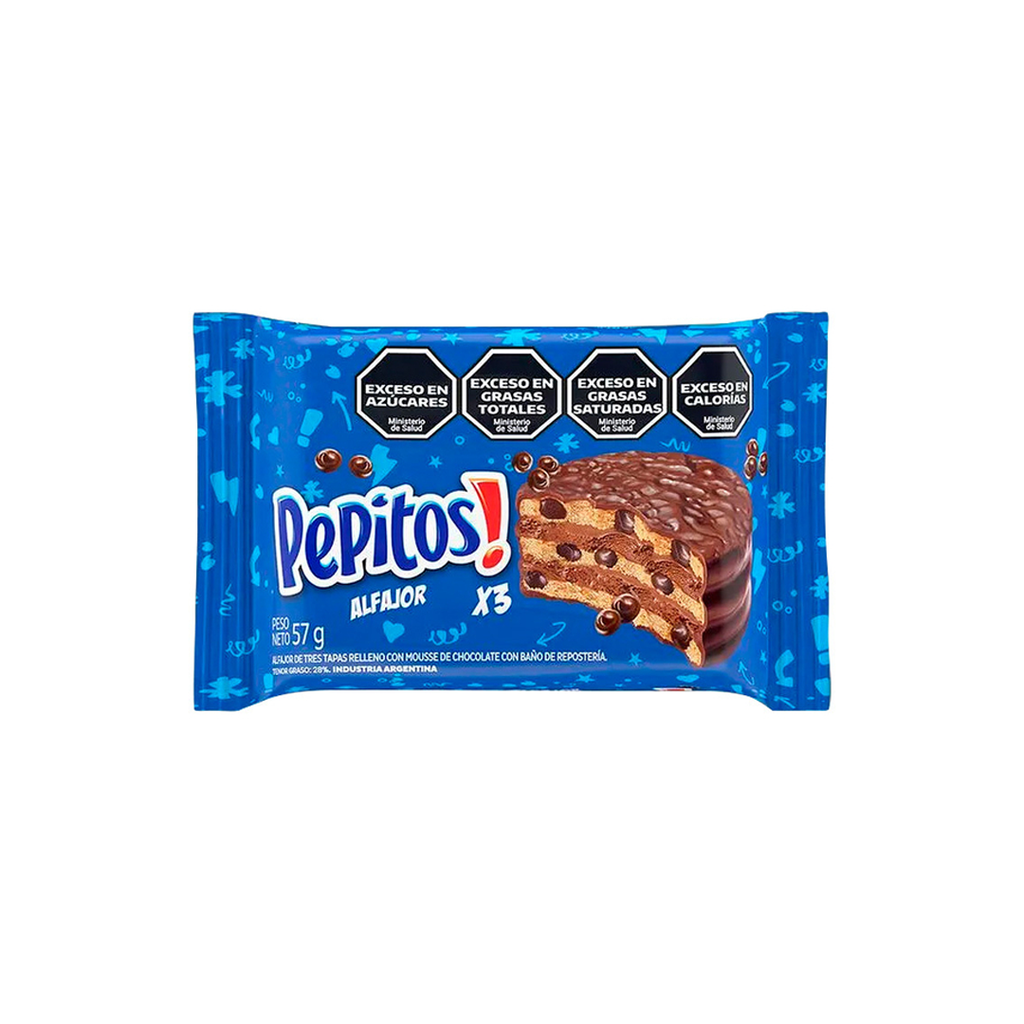 ALFAJOR TRIPLE PEPITOS X 57GS.