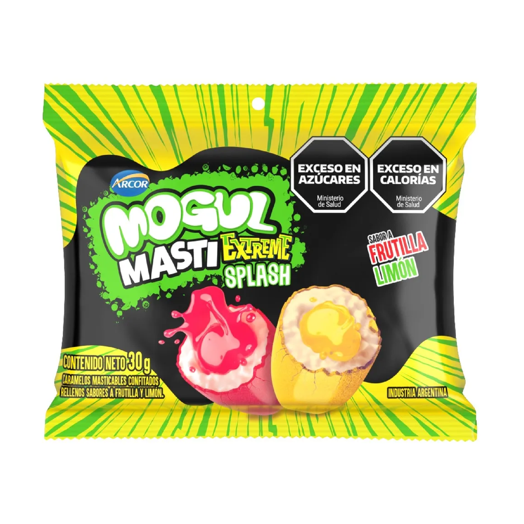 CARAMELO MOGUL EXTREME SPLASH FRUTILLA Y LIMON X 10 U