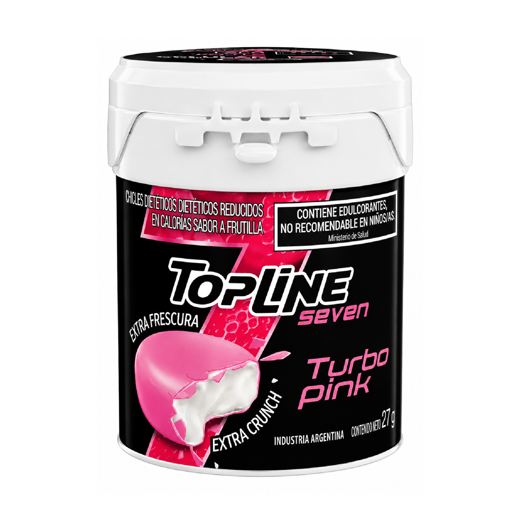 CHICLE TOP LINE 7 TURBO PINK X 50 G