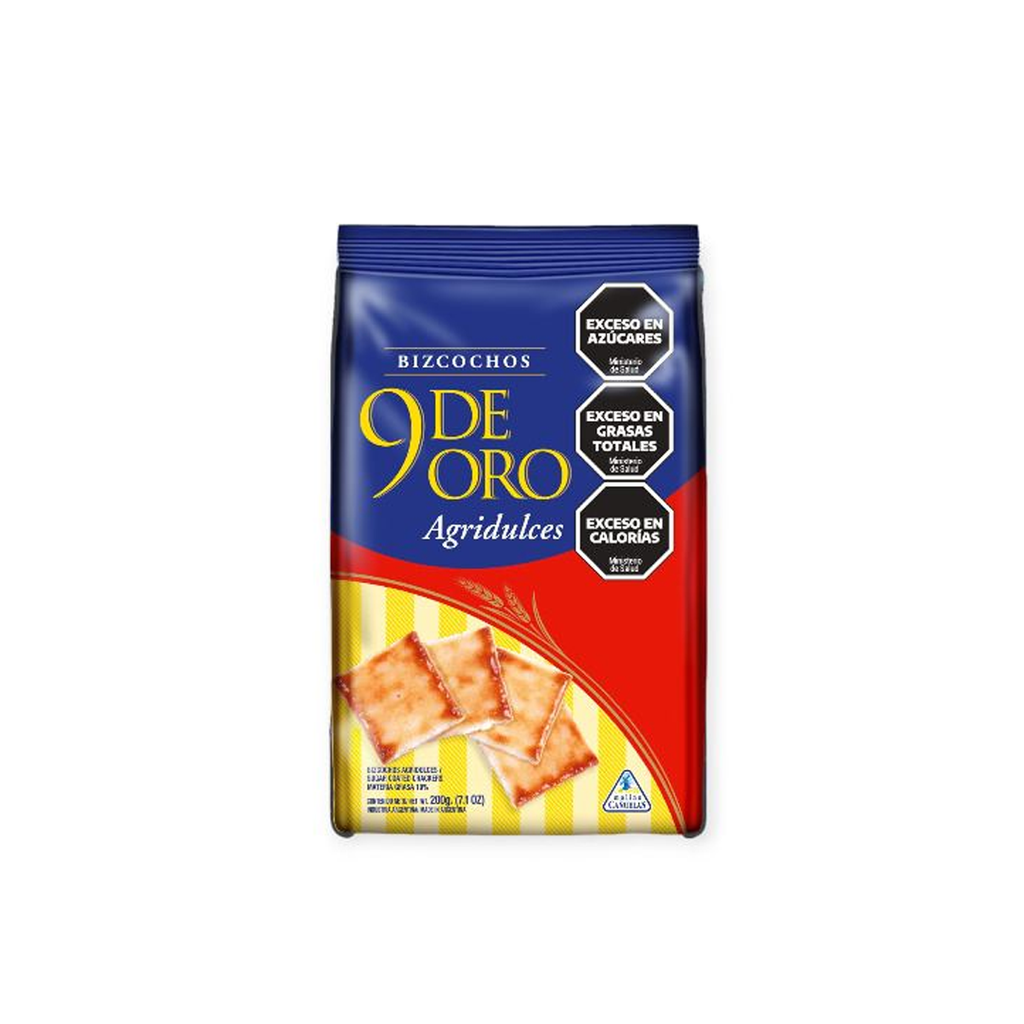 BIZCOCHO 9 DE ORO AGRIDULCE X 200GS.