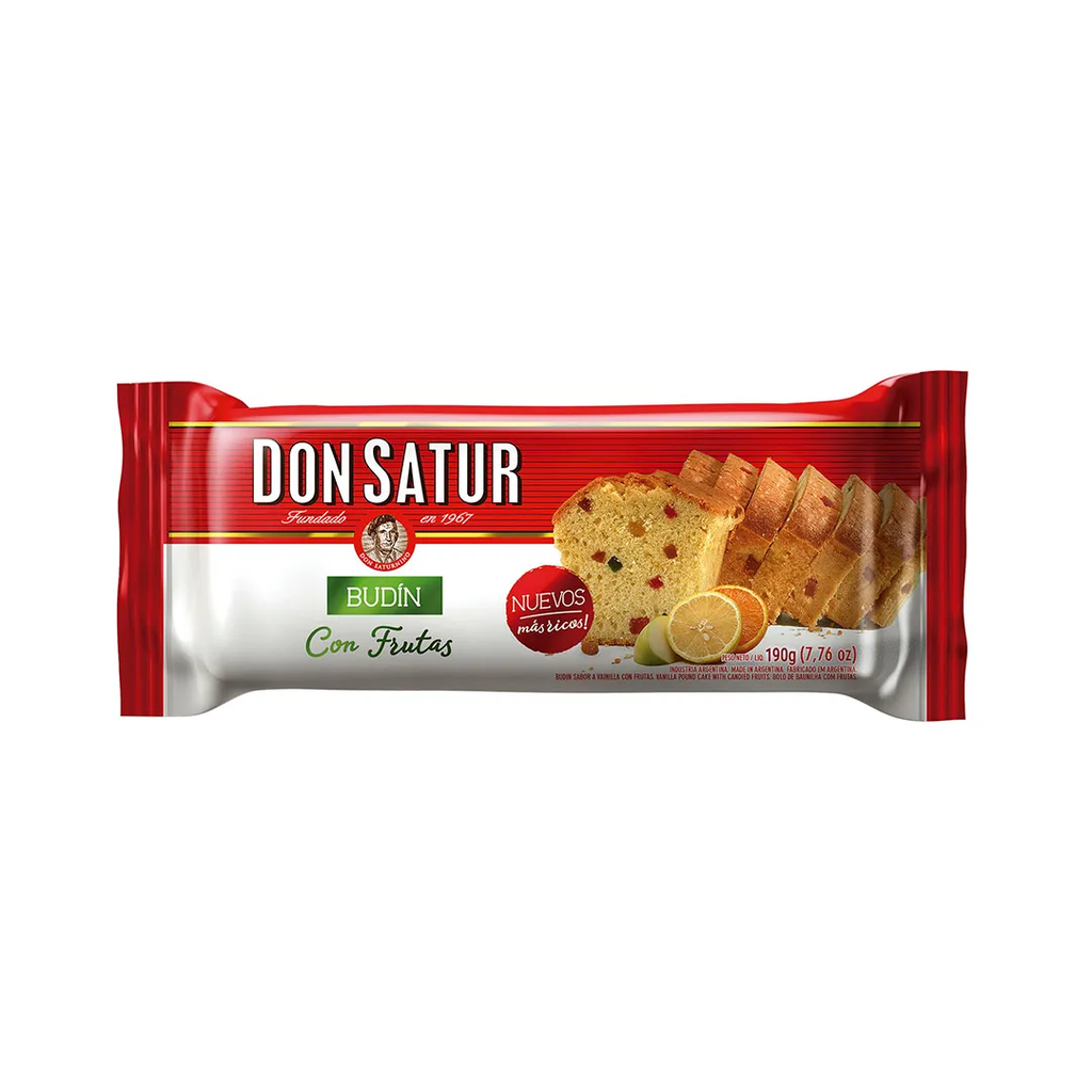 BUDIN DON SATUR CON FRUTAS X 190GS.