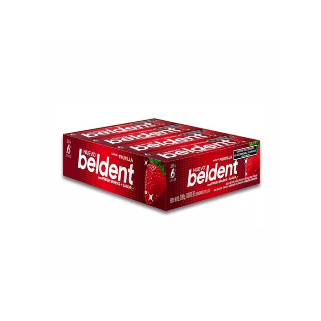 CHICLE BELDENT FRUTILLA X 20U.