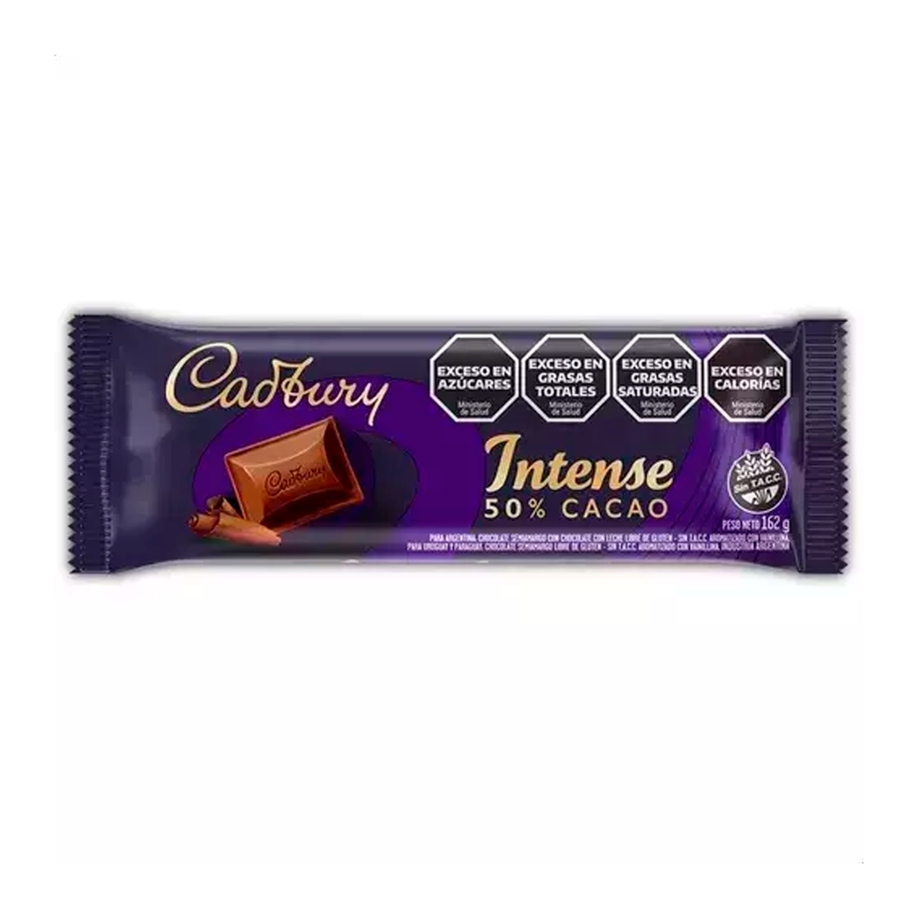 CHOC.CADBURY INTENSE 50% CACAO X 162G