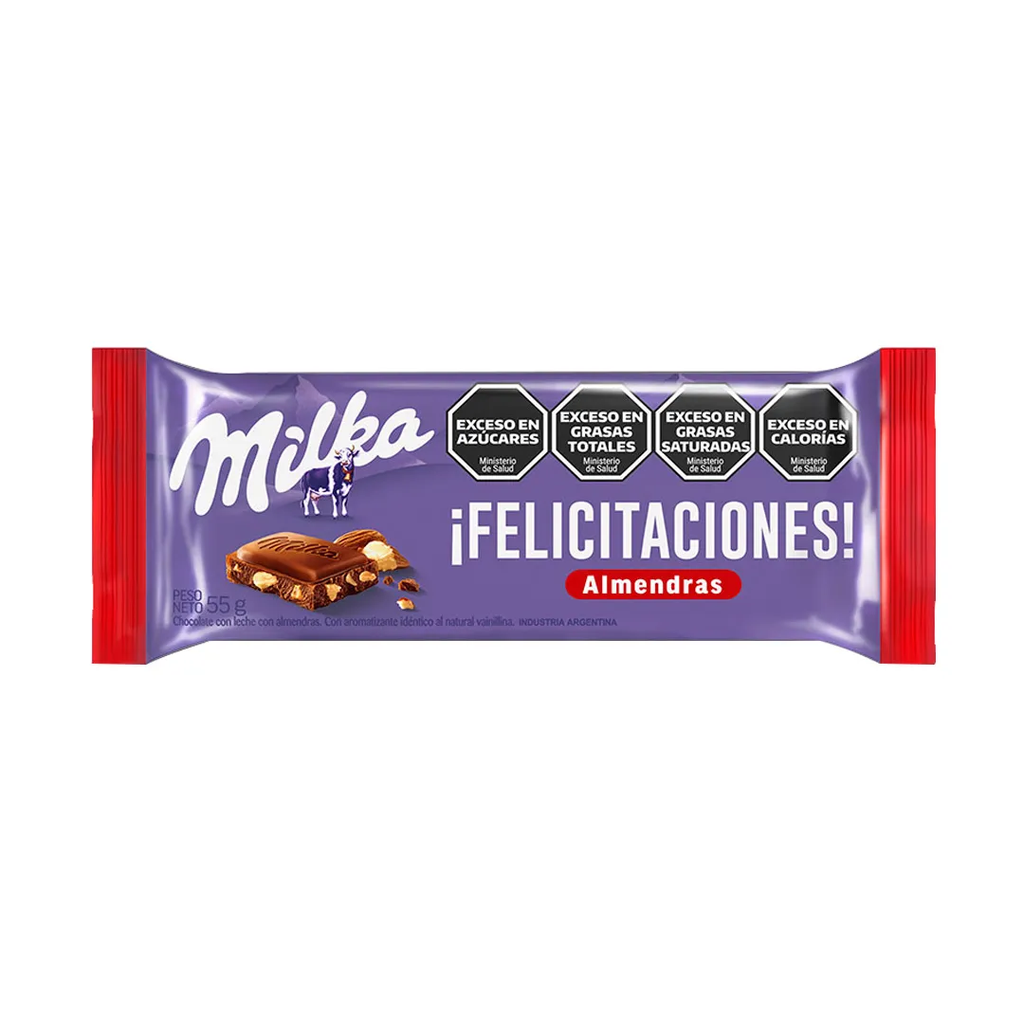 CHOC. MILKA ALMENDRA X 55 G