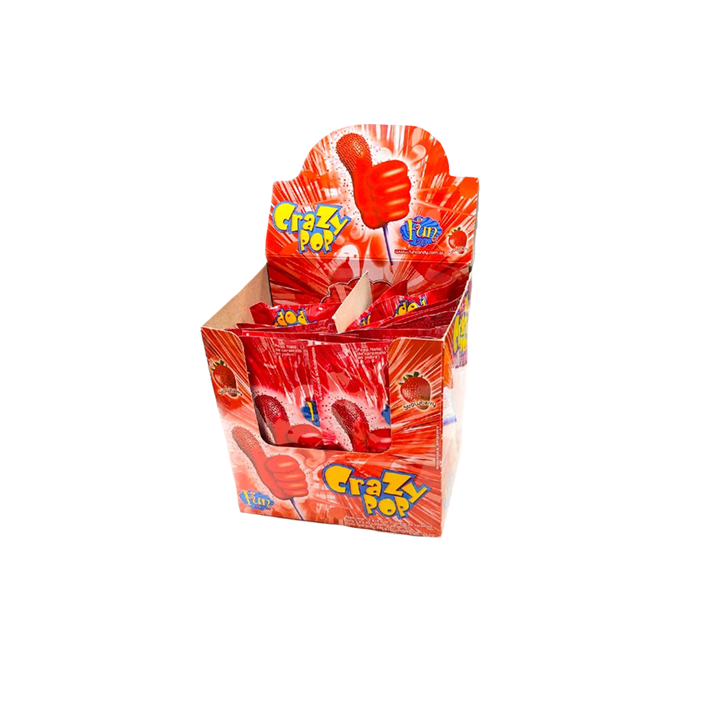 CHUP. CRAZY POP FRUTILLA TIRA X 20U