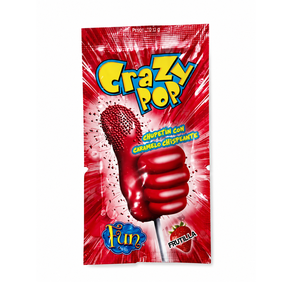 [60013] CHUPETIN CRAZY POP FRUTILLA TIRA X 20 U