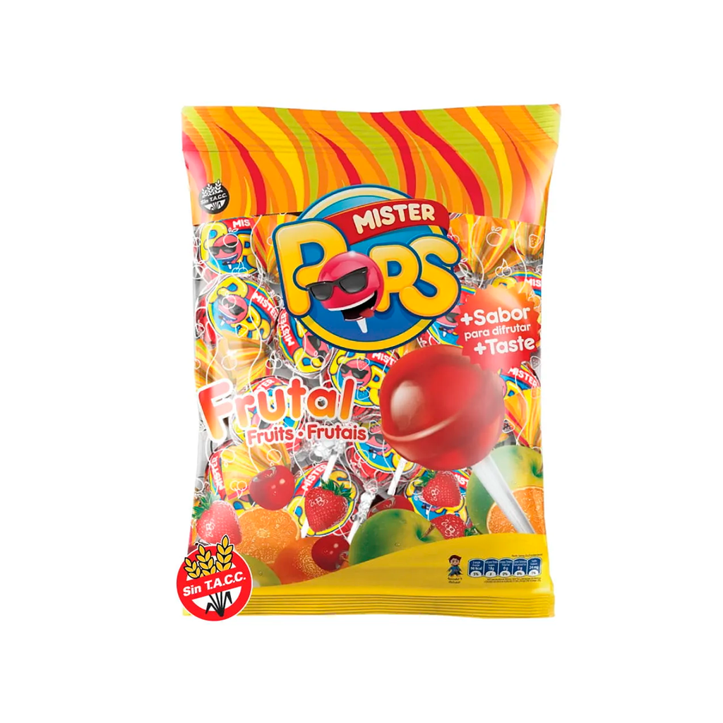 CHUPETIN MISTER POP'S FRUTA X 10U
