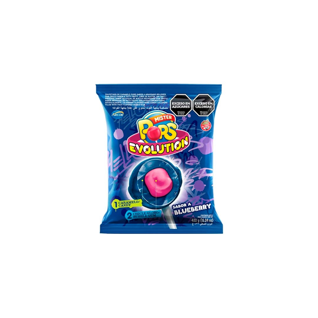 CHUP.EVOL.MR.POPS BLUE BER.X24