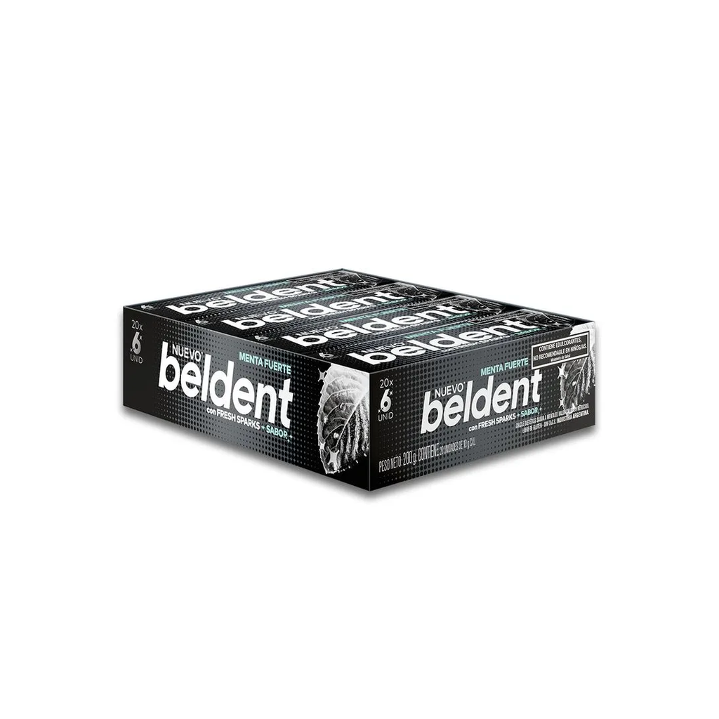 CHICLE BELDENT MENTA FUERTEX20