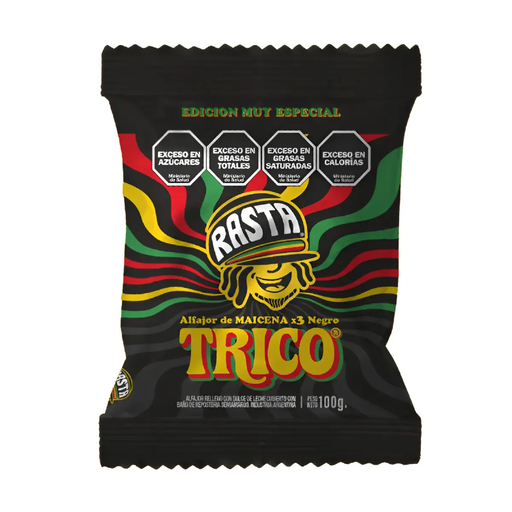 [63395] ALFAJOR RASTA TRICO TRIPLE NEGRO X 100G