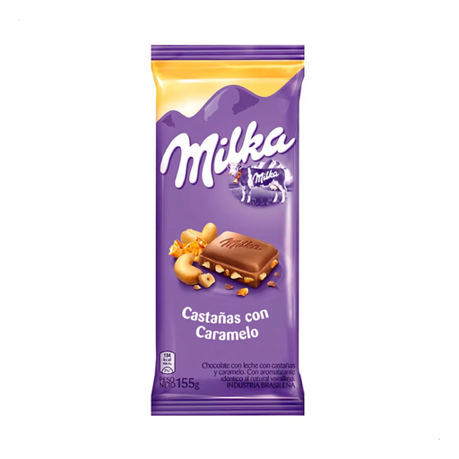 [3588] CHOCOLATE MILKA CASTAÑAS CON CARAMELO X 155 G