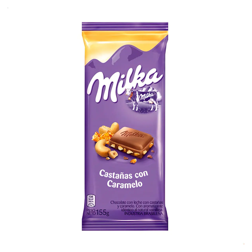 [3588] CHOCOLATE MILKA CASTAÑAS CON CARAMELO X 155 G