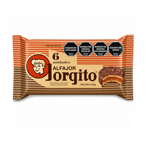 [33387] ALFAJOR JORGITO CHOCOLATE X 6 U ART.8