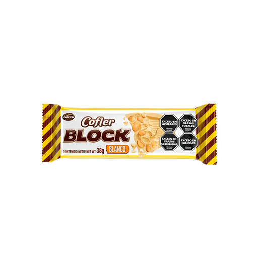 [13079] CHOC.COFLER BLOCK BLANCO  X 38GS.