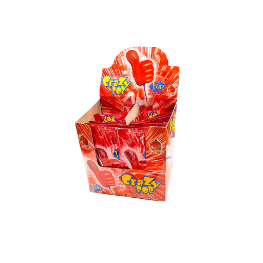 [60013] CHUP. CRAZY POP FRUTILLA TIRA X 20U